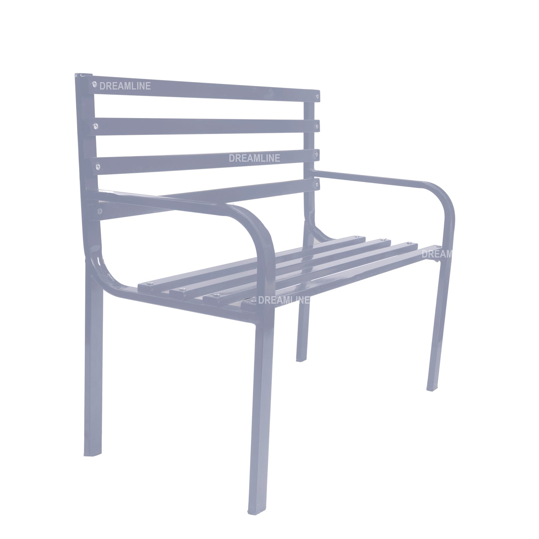 Deco Metal 2 Seater Garden Bench for Outdoor Park - (Grey)