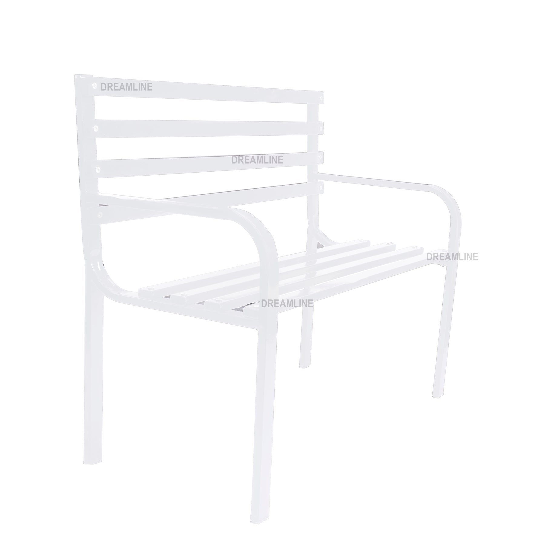 Boho Metal 2 Seater Garden Bench for Outdoor Park - (White)