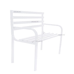 Boho Metal 2 Seater Garden Bench for Outdoor Park - (White)