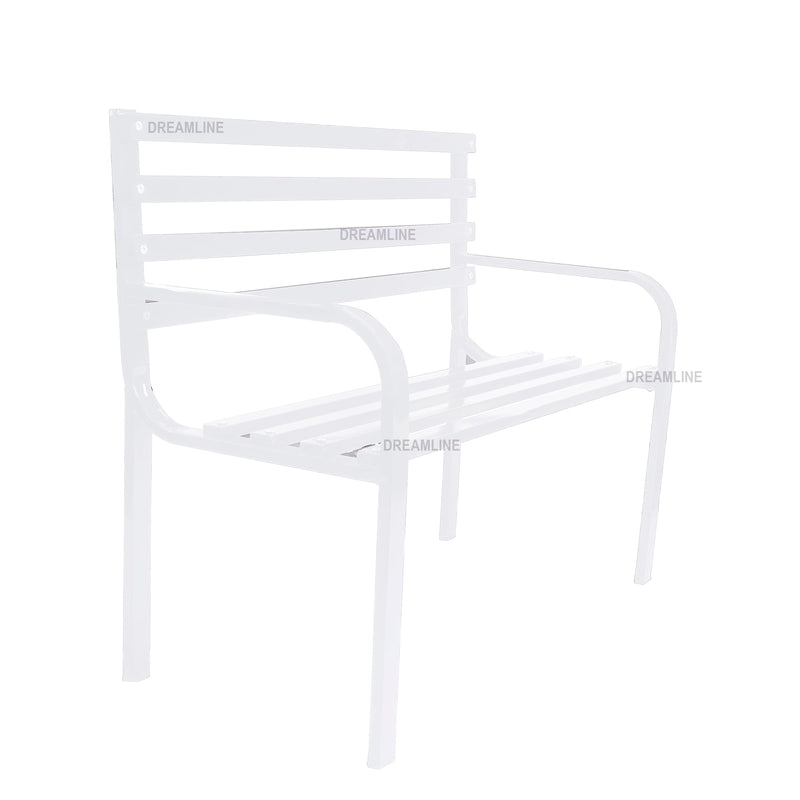 Boho Metal 2 Seater Garden Bench for Outdoor Park - (White)
