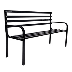 Faam Metal 3 Seater Garden Bench for Outdoor Park - (Black)