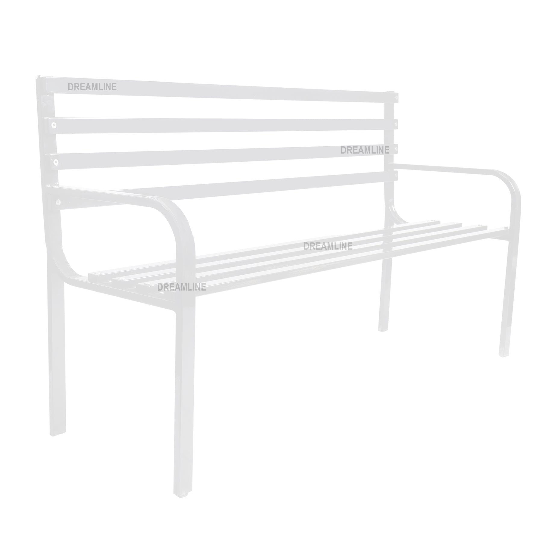 Unity Metal 3 Seater Garden Bench for Outdoor Park - (White)