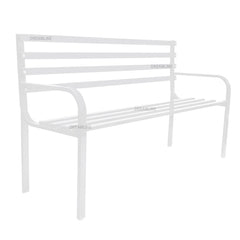Unity Metal 3 Seater Garden Bench for Outdoor Park - (White)