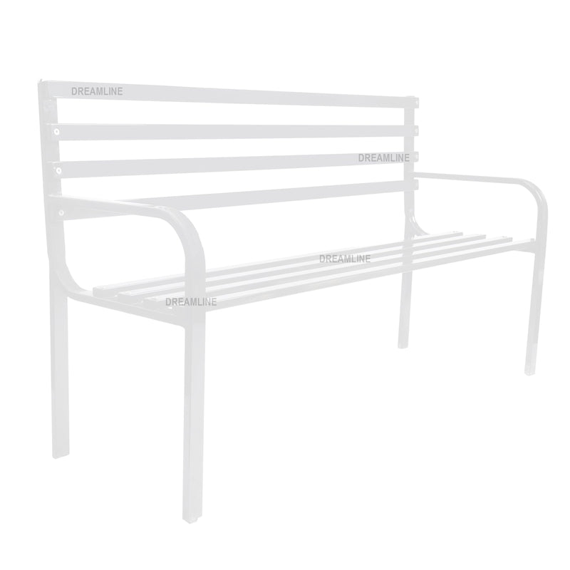Unity Metal 3 Seater Garden Bench for Outdoor Park - (White)