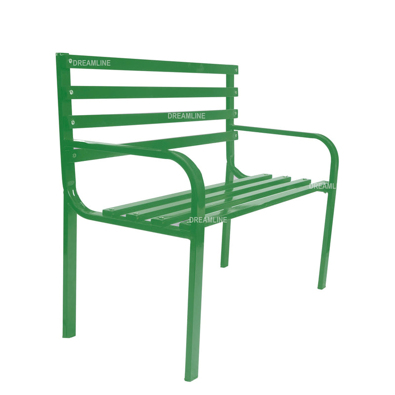 Corp Metal 2 Seater Garden Bench for Outdoor Park - (Green)