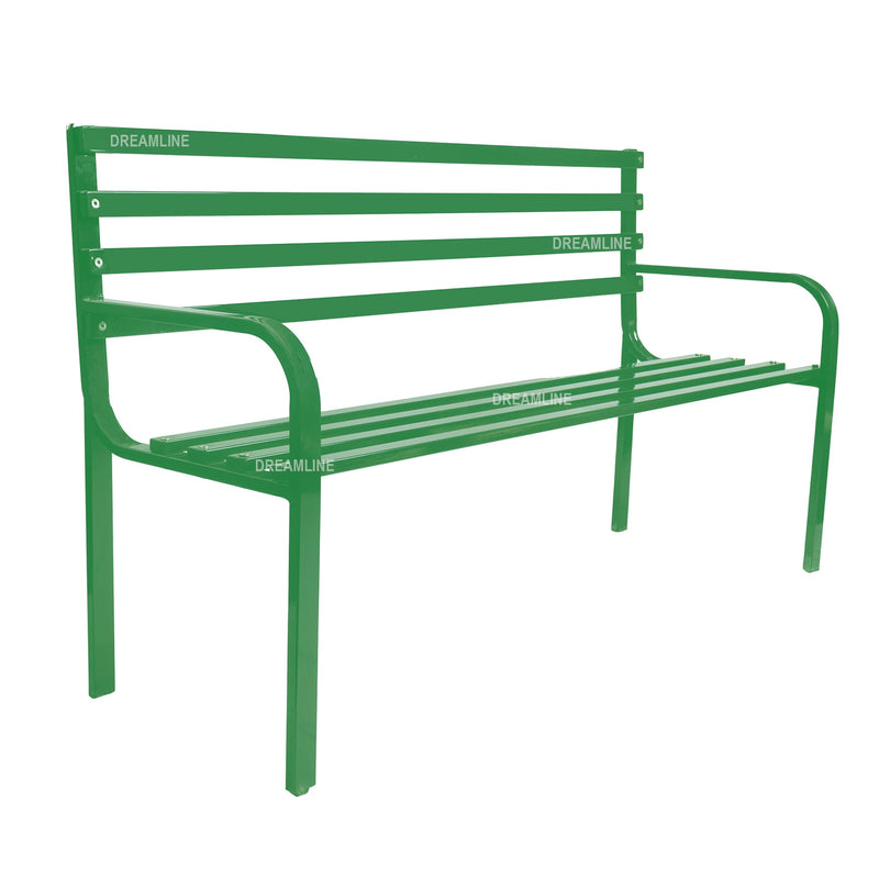 Linen Metal 3 Seater Garden Bench for Outdoor Park - (Green)