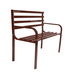 Nuevo Metal 2 Seater Garden Bench Outdoor Park - (Brown)