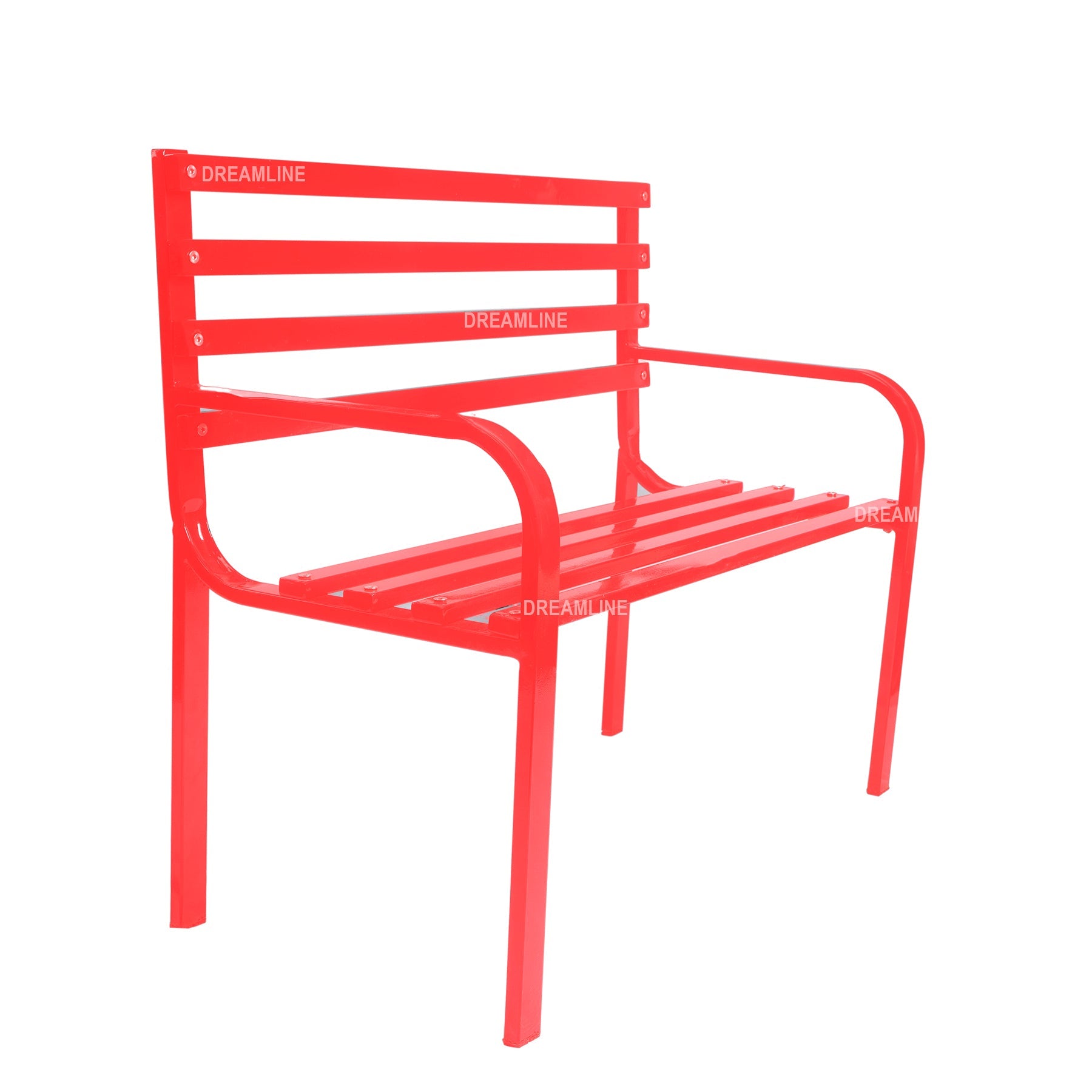 Nester Metal 2 Seater Garden Bench for Outdoor Park - (Red)