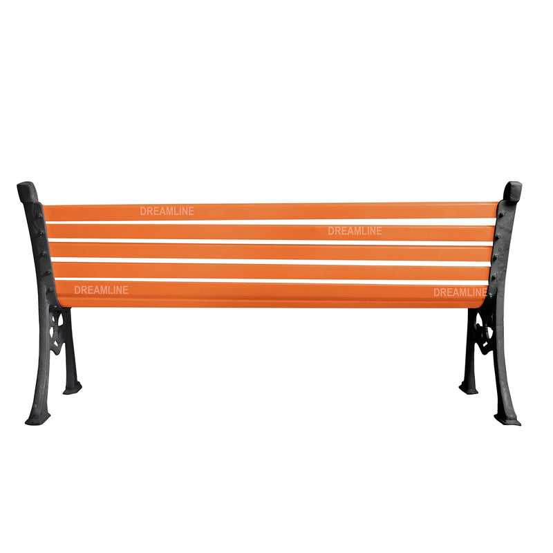 Crafty Cast Iron 3 Seater Garden Bench for Outdoor Park - (Black + Brown)