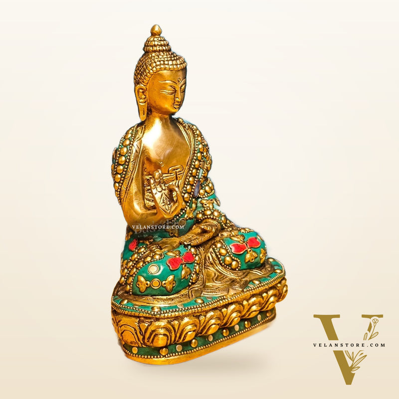 Buddha Brass idol Abhaya mudra 7.5"