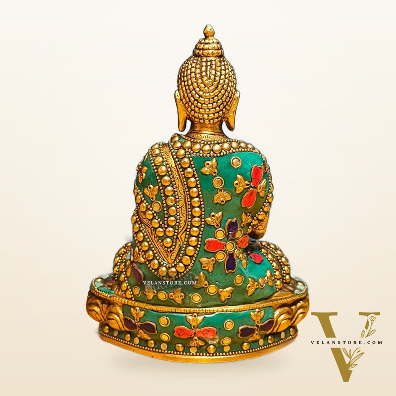 Buddha Brass idol Abhaya mudra 7.5"