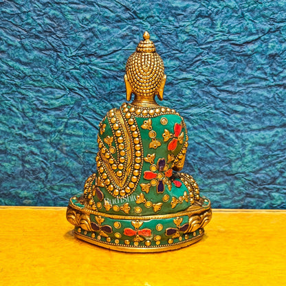 Buddha Brass idol Abhaya mudra 7.5"