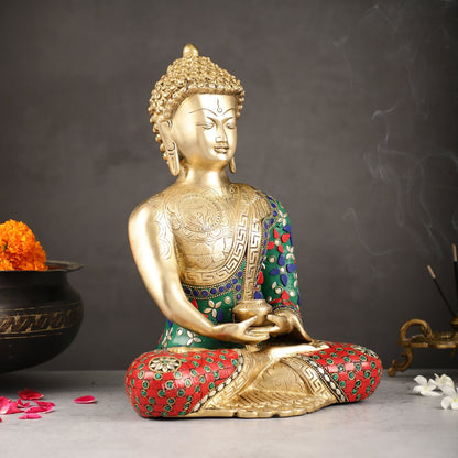 Buddha Brass Idol buddha meditation 12 inch