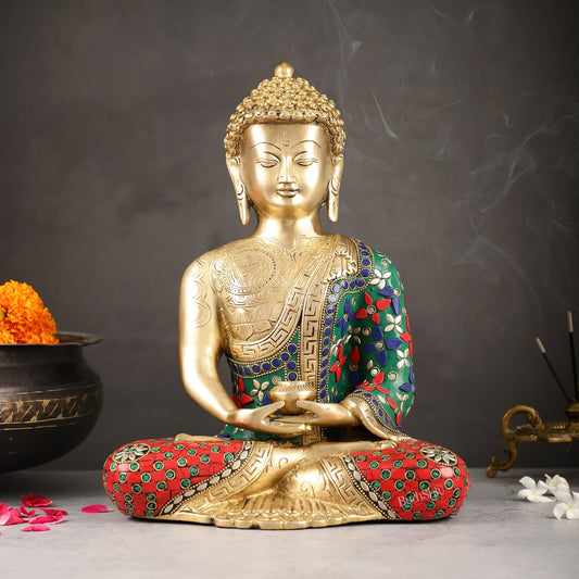 Buddha Brass Idol buddha meditation 12 inch