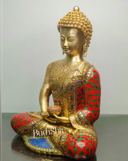 Buddha Brass Idol buddha meditation 12 inches