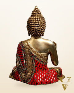 Buddha Brass Idol in Aashirwaad Abhaya Mudra 17 inch