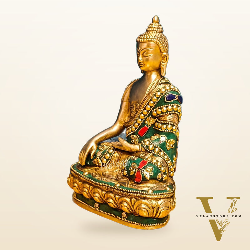 Buddha Brass idol Sakhyamuni 7.5"