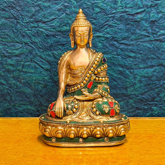 Buddha Brass idol Sakhyamuni 7.5"