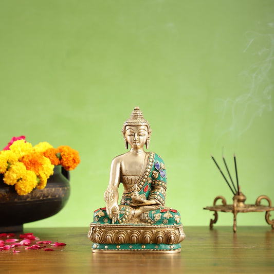 Buddha Brass idol Sakhyamuni 7.5"