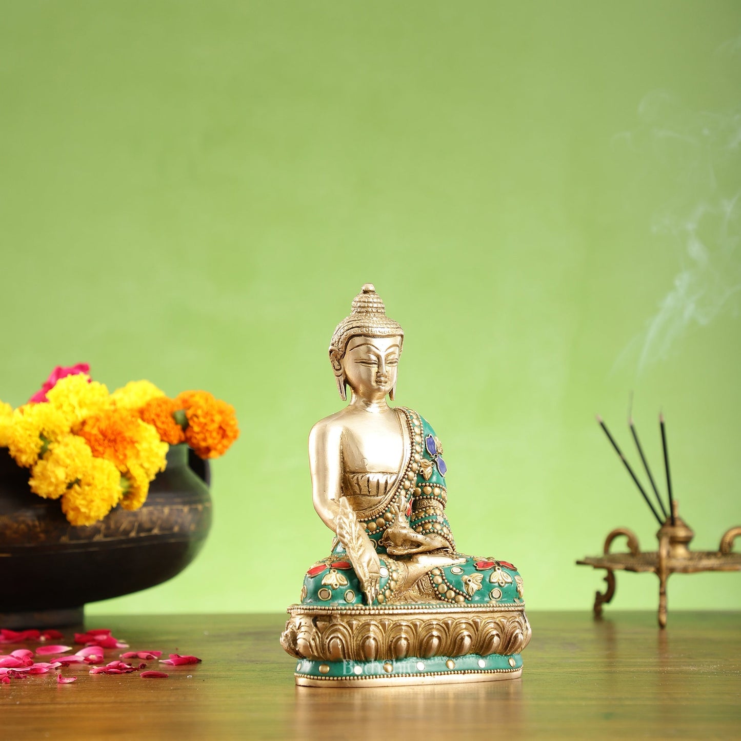 Buddha Brass idol Sakhyamuni 7.5"