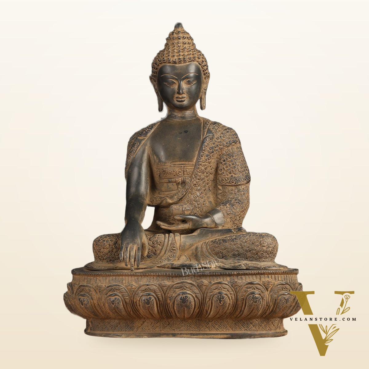 Buddha Brass Statue 16 inch Sand Finish