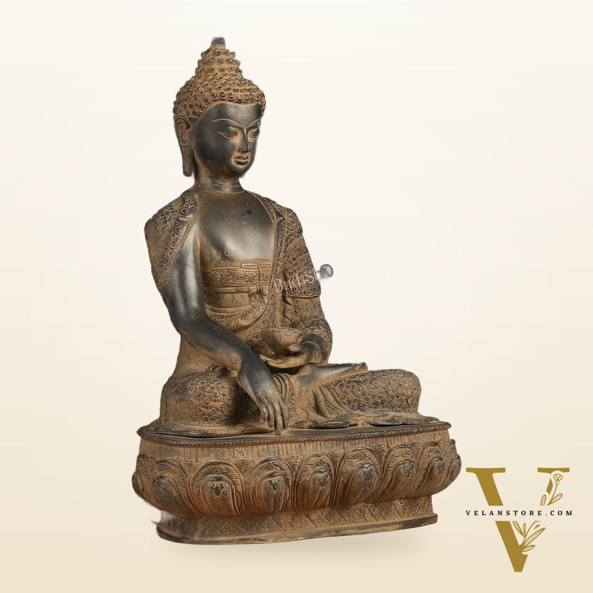 Buddha Brass Statue 16 inch Sand Finish