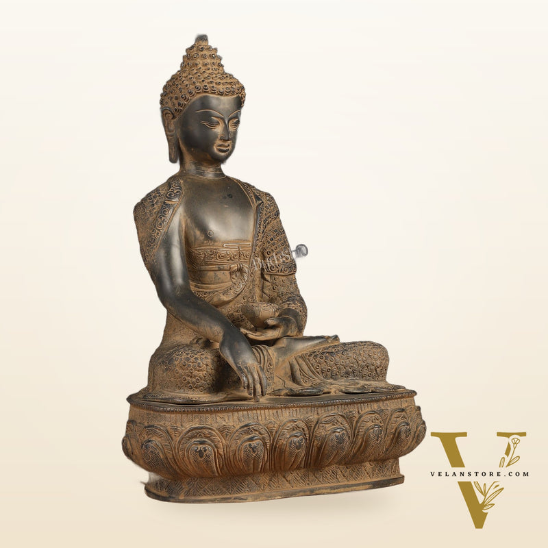 Buddha Brass Statue 16 inch Sand Finish