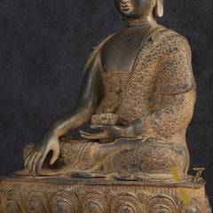 Buddha Brass Statue 16 inch Sand Finish