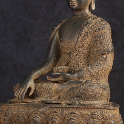 Buddha Brass Statue 16 inch Sand Finish