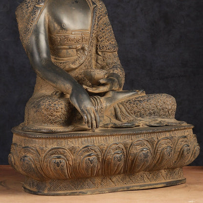 Buddha Brass Statue 16 inch Sand Finish