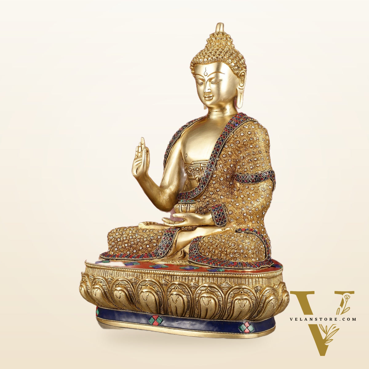Buddha Brass Statue 16 inch Shakyamuni Mudra