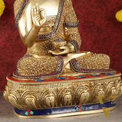 Buddha Brass Statue 16 inch Shakyamuni Mudra