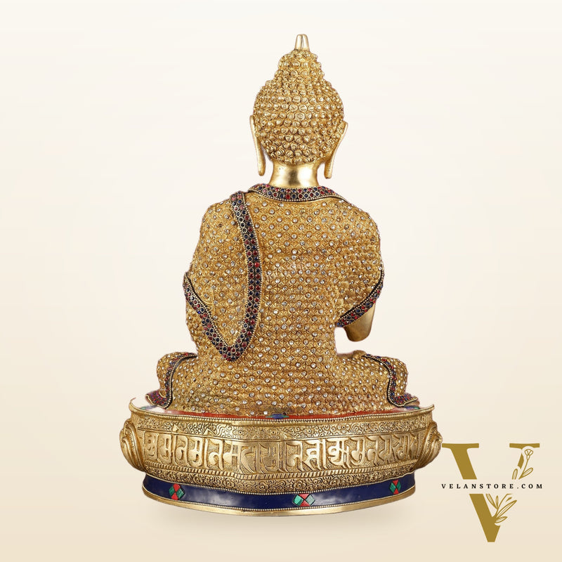 Buddha Brass Statue 16 inch Shakyamuni Mudra