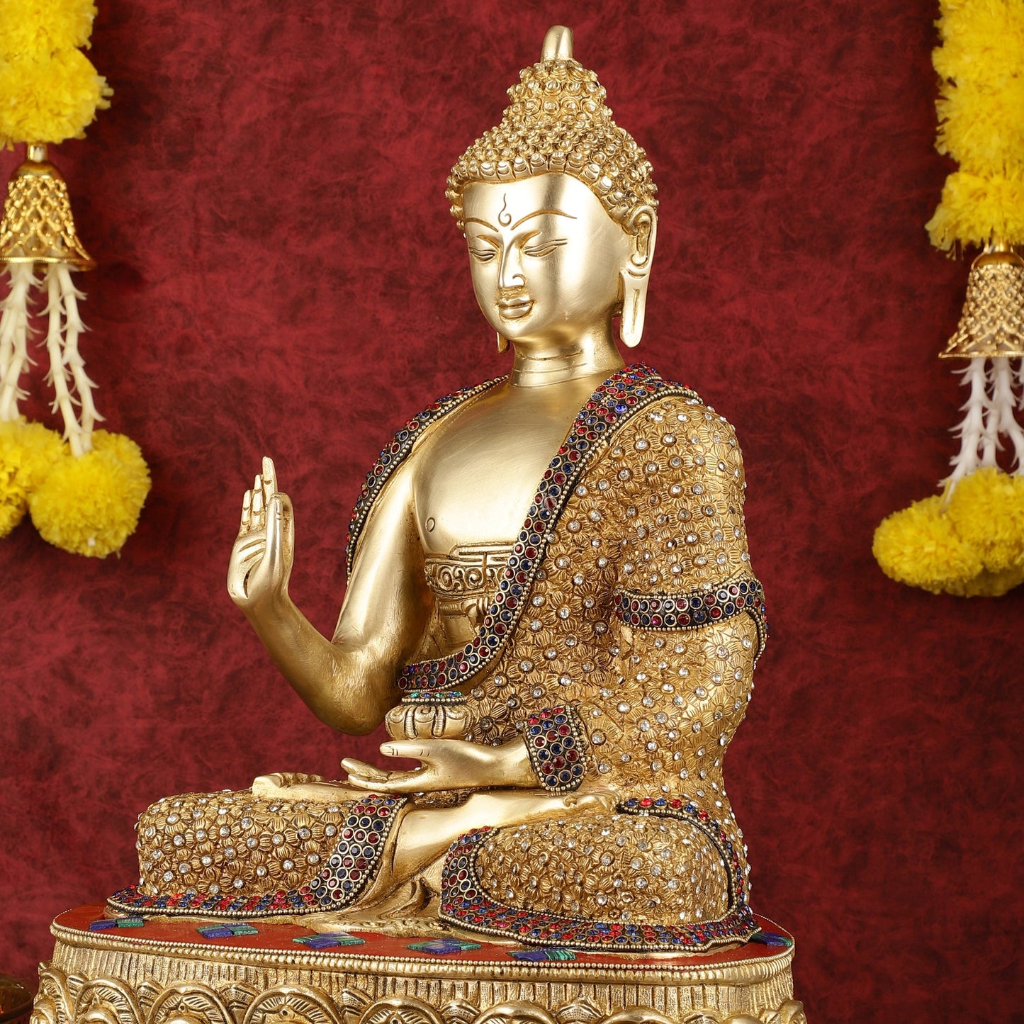 Buddha Brass Statue 16 inch Shakyamuni Mudra