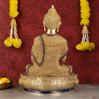 Buddha Brass Statue 16 inch Shakyamuni Mudra