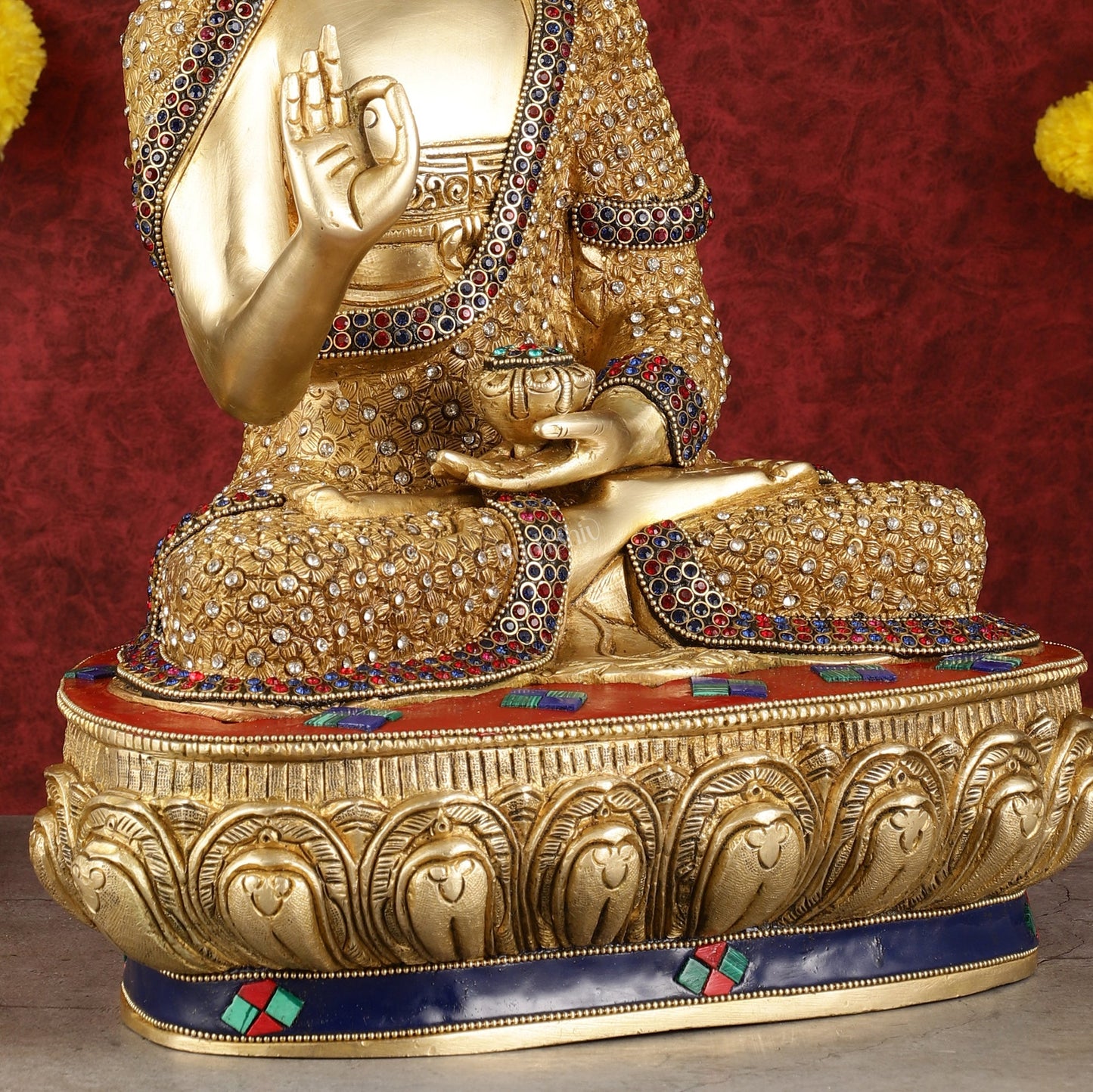 Buddha Brass Statue 16 inch Shakyamuni Mudra