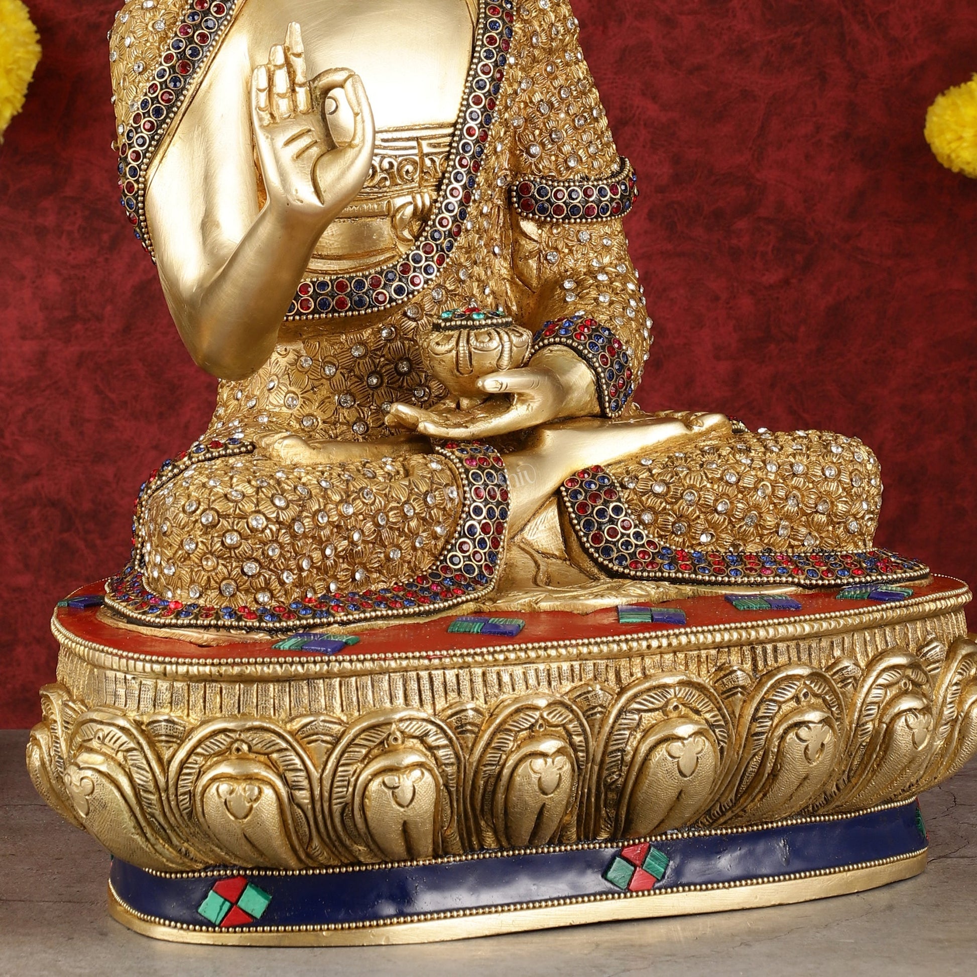Buddha Brass Statue 16 inch Shakyamuni Mudra