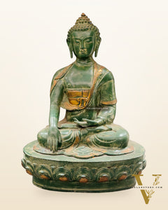Buddha brass statue buddha idol bhoomisparsa stone finish 20 inch