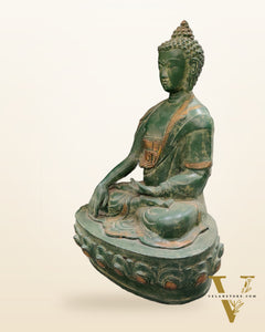 Buddha brass statue buddha idol bhoomisparsa stone finish 20 inch