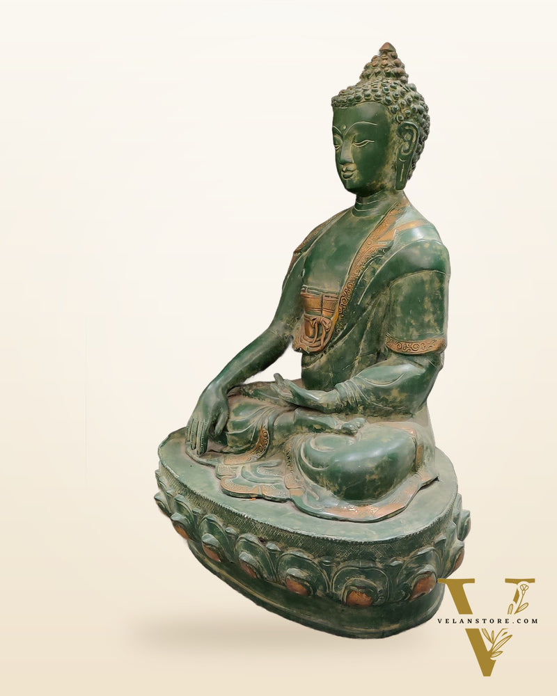 Buddha brass statue buddha idol bhoomisparsa stone finish 20 inch