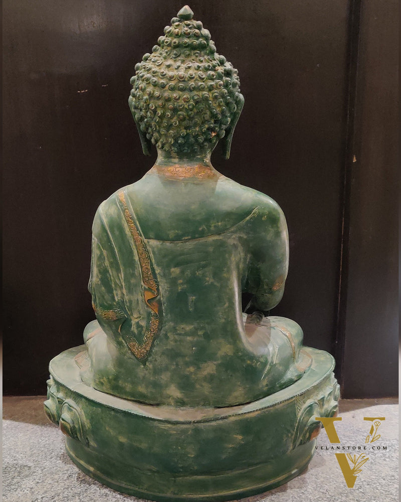 Buddha brass statue buddha idol bhoomisparsa stone finish 20 inch