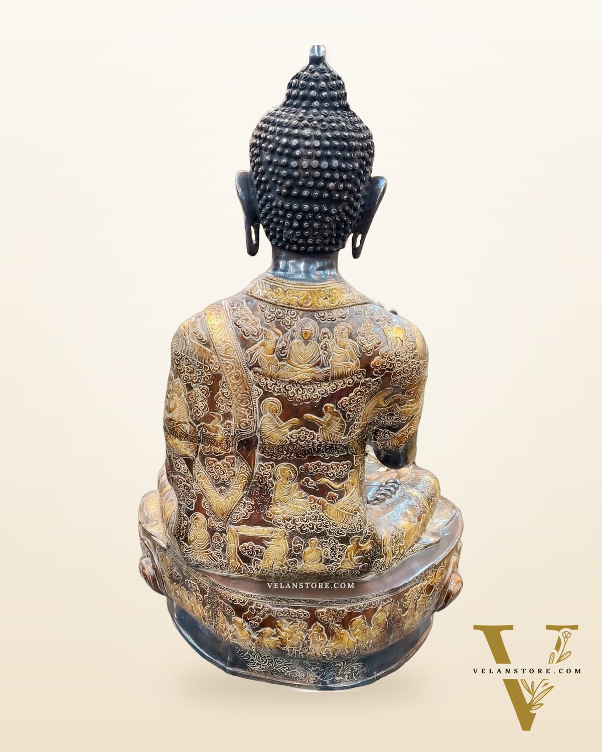 Buddha Brass Statue Lifestory Aashirwaad Mudra 33 inch