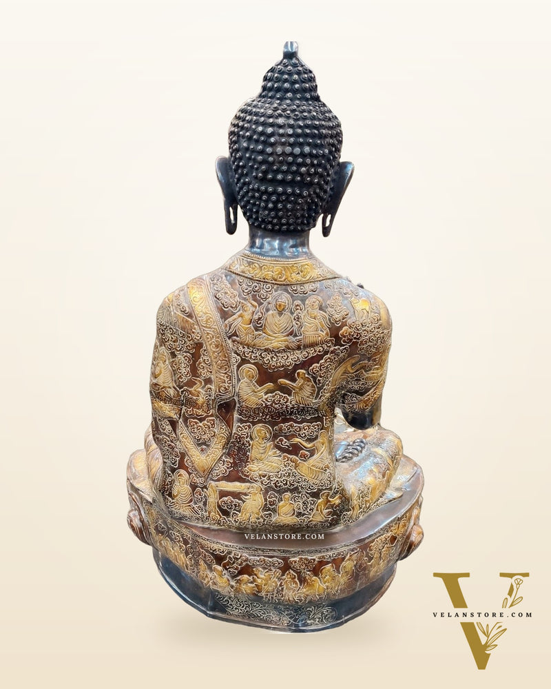 Buddha Brass Statue Lifestory Aashirwaad Mudra 33 inch