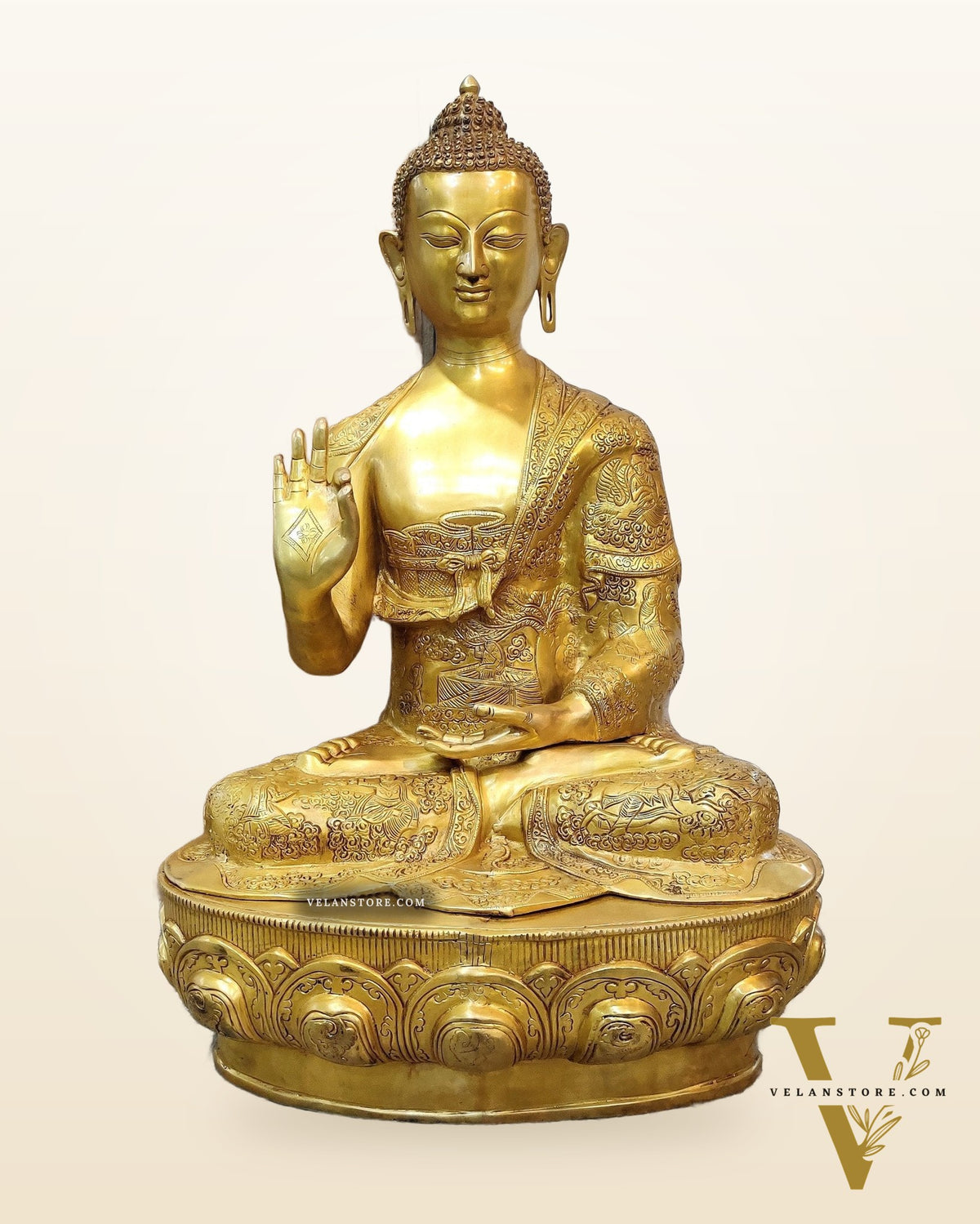 Buddha Brass Statue Lifestory Aashirwaad Mudra 33 inch