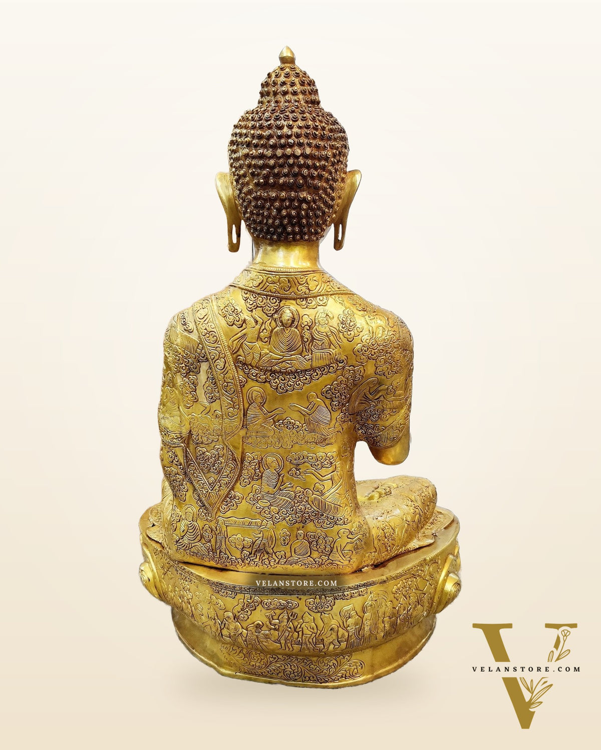 Buddha Brass Statue Lifestory Aashirwaad Mudra 33 inch