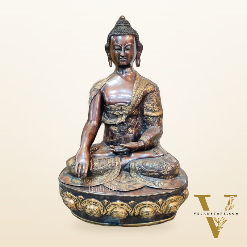 Buddha Brass Statue Lifestory Bhoomisparsha Mudra 33 inch