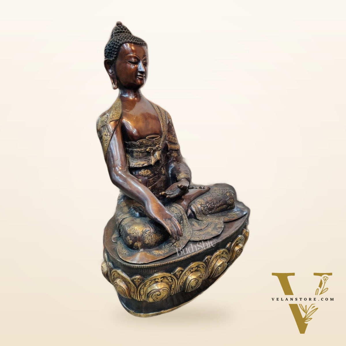 Buddha Brass Statue Lifestory Bhoomisparsha Mudra 33 inch