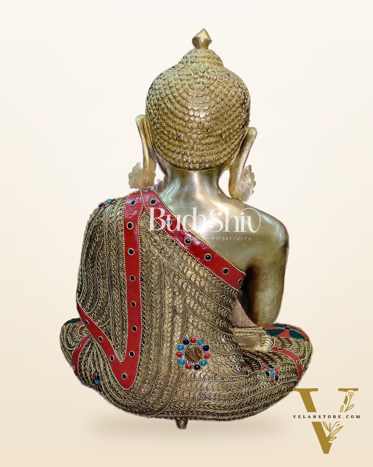 Buddha Statue with unqiue Brass Wire work 18 inches