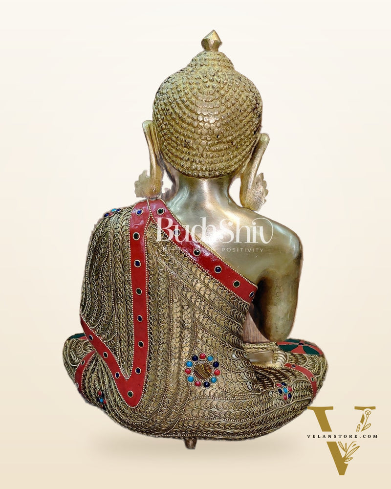 Buddha Statue with unqiue Brass Wire work 18 inches