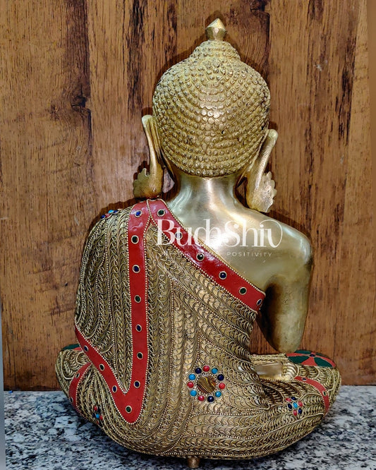 Buddha Statue with unqiue Brass Wire work 18 inches